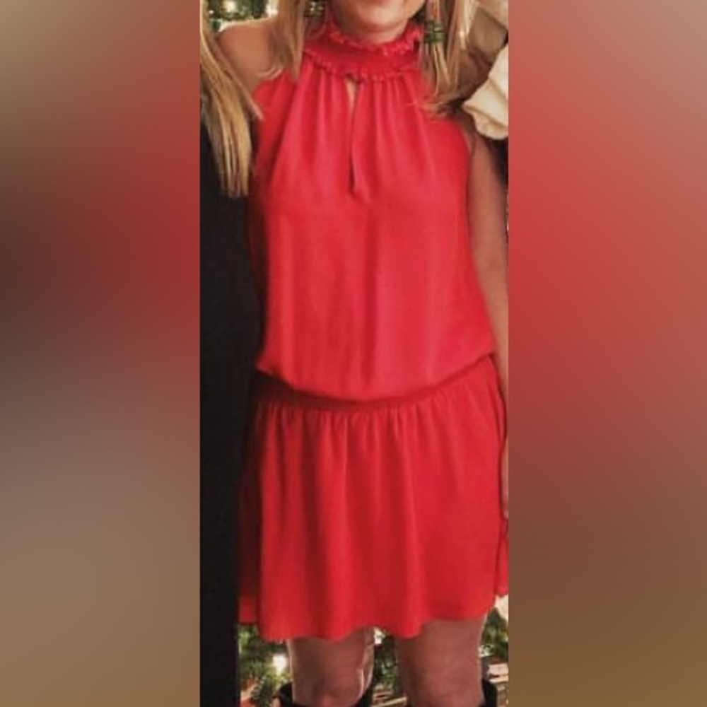 High quality dress, low quality photo. Amanda Uprichard dress. Rushed waistline.